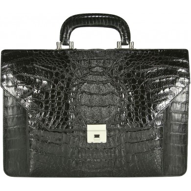 Genuine alligator leather briefcase AL046-S Black