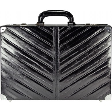 Genuine eel leather attache case EEL-ATC01 Black