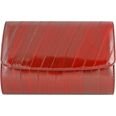 Genuine eel leather bag EEL-BEVE50 Burgundy