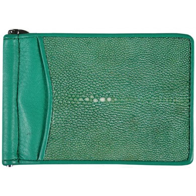 Genuine stingray leather money clip ST2392 Jade Green