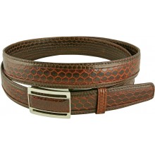Genuine snake leather belt 136SN Cognac-Brown