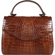 Genuine alligator leather bag 8805-11 Brown