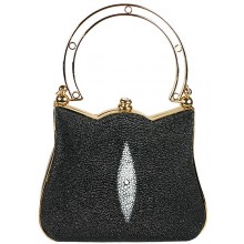 Genuine stingray leather bag A110G Black