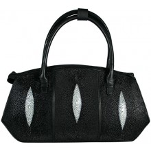 Genuine stingray leather bag A129 Black
