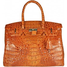 Genuine alligator leather bag BCM253 Tan