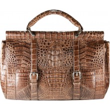 Genuine alligator leather bag / briefcase BCM547 Brown