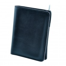 Premium cow leather handmade wallet EL-PM-2 Midnight Blue