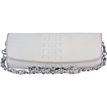 Genuine crocodile leather clutch bag CBM20T White