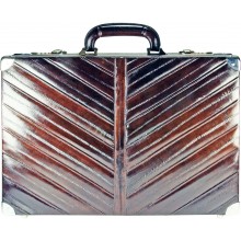 Genuine eel leather attache case EEL-ATC01 Brown