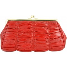 Genuine eel leather bag EEL-MIMOSA Red