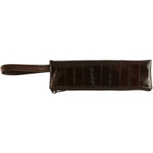 Genuine eel leather jewelry pouch EELJP001S Brown