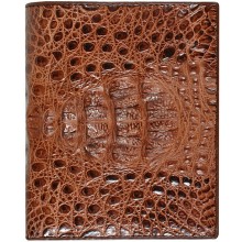 Genuine alligator leather wallet HKCM48B Brown