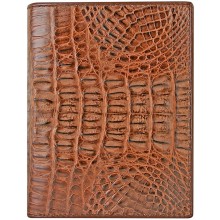 Genuine alligator leather wallet HKCM62T Brown