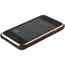 Genuine stingray leather iPhone case IPHONE-CP01 Brown