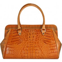 Genuine alligator and sea snake leather bag ISALB999-01 Tan