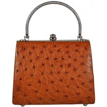 Genuine ostrich leather bag OSBAG113 Peanut
