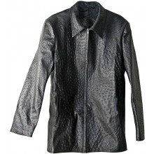 Genuine ostrich leather jacket OSJACKET01 Black