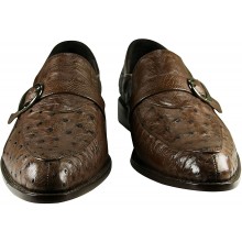 Genuine ostrich leather shoes OSSHOES05 Brown