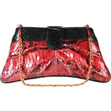 Genuine python snake leather bag PBG874PT-G Red / Black
