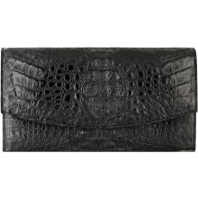 Genuine alligator leather wallet PCM04 Black