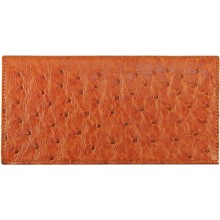 Genuine ostrich leather wallet PPOSC Tan