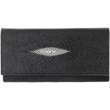 Genuine stingray leather wallet PR33 Black