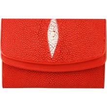 Genuine stingray leather wallet PR64 Fire Red