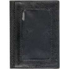 Genuine stingray leather card and ID holder R02 Black