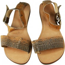 Genuine snake leather sandals SANDAL05 Brown