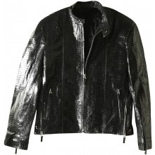 Genuine python snake leather jacket SNJACKET03PT Black