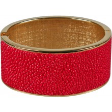 Genuine stingray leather bracelet STBRAS03-30G Fire Red