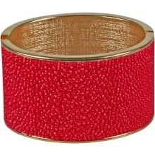 Genuine stingray leather bracelet STBRAS03-40G Fire Red