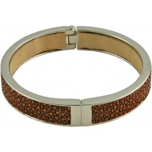 Genuine stingray leather bracelet STBRAS212S-SA Brown
