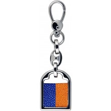 Genuine stingray leather key ring STKH31SA Orange / Navy Blue