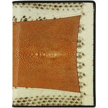 Genuine stingray and snake wallet STW53TH-SA Orange / Natural