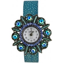 Fashion watch & stingray leather watch band STWAB1887-3 Sky Blue