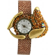 Fashion watch & stingray leather watch band STWAB1890-3 Cognac