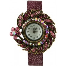 Fashion watch & stingray leather watch band STWAB1910-3 Burgundy