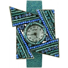Fashion watch & stingray leather watch band STWAB2081 Sky Blue
