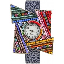 Fashion watch with stingray leather watch band STWAB2081 Violet
