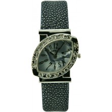 Fashion watch & stingray leather watch band STWACT08 Grey / Blue