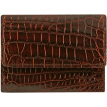 Genuine crocodile leather wallet UAMC28 Cognac
