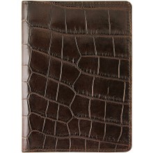 Genuine crocodile leather passport cover WN02029 Oak