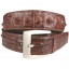 Genuine alligator leather belt 105CKP Brown