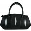 Genuine stingray leather bag A129 Black