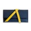Premium cow leather handmade travel case EL-TK-1 Midnight Blue / Yellow