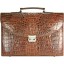 Genuine alligator leather briefcase DCM39-S Brown