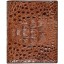 Genuine alligator leather wallet HKCM48B Brown