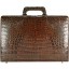 Genuine alligator leather attache case JB009B-G Brown