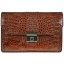 Genuine alligator leather handbag gun bag MCM8 Brown